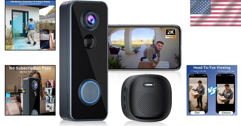Ultra-Wide 180° View Wireless Doorbell Camera gallery