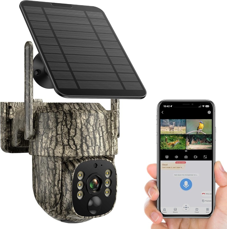 4G LTE Cellular Solar Battery Security Camera 2.5K Outdoor Wireless 2 Way Audio
