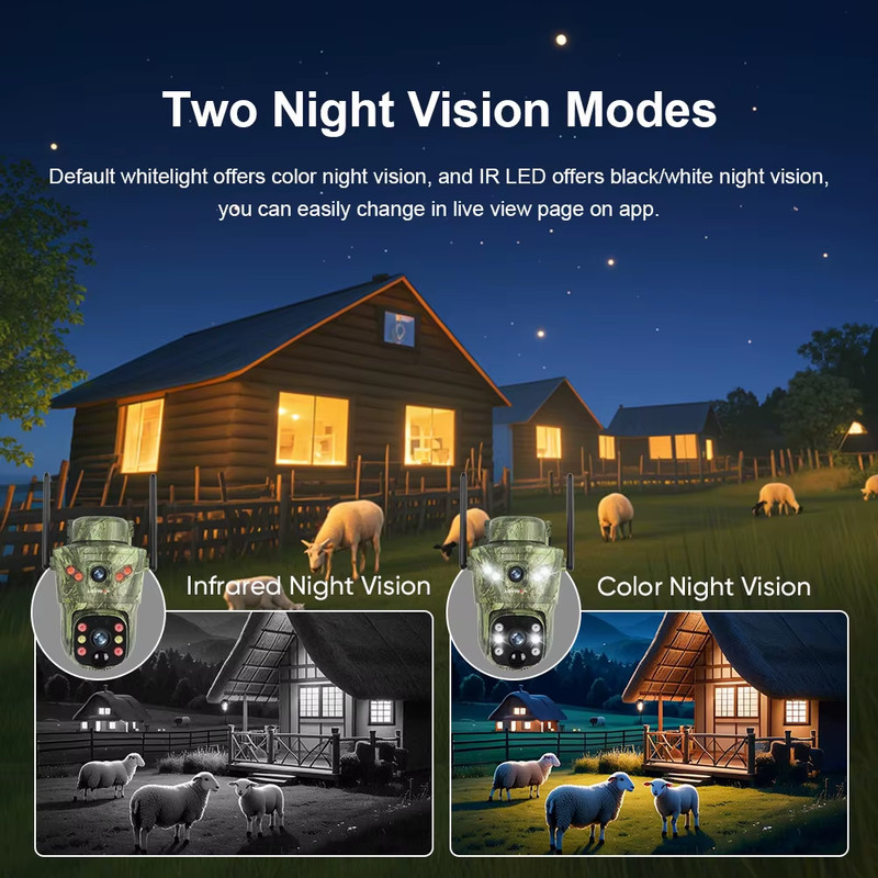 8MP 4G Outdoor Solar Camera WiFi Solar Hunting Camera 4G Trail Camera PIR Detect gallery