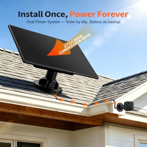 Blink Outdoor Camera Solar Panel with Built-in 4000mAh Battery, 27% 1 Black gallery