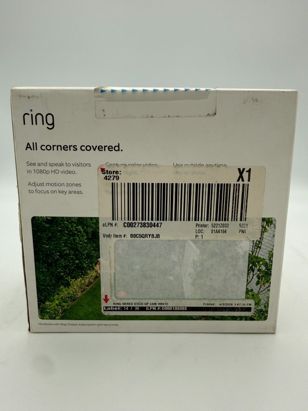 Ring Stick Up Cam Plug-In Indoor Outdoor Security Camera White HD WiFi Two-Way gallery