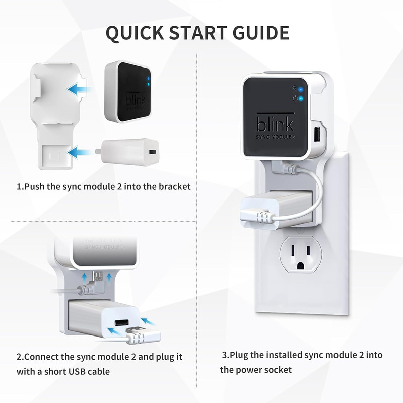 Wall Mount for Blink Sync Module 2 with Short Cable - save Space - No Messy Wire gallery