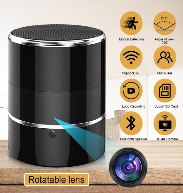 Security Camera Motion Activated with Bluetooth Speaker, 270° Angle - Monitor - gallery