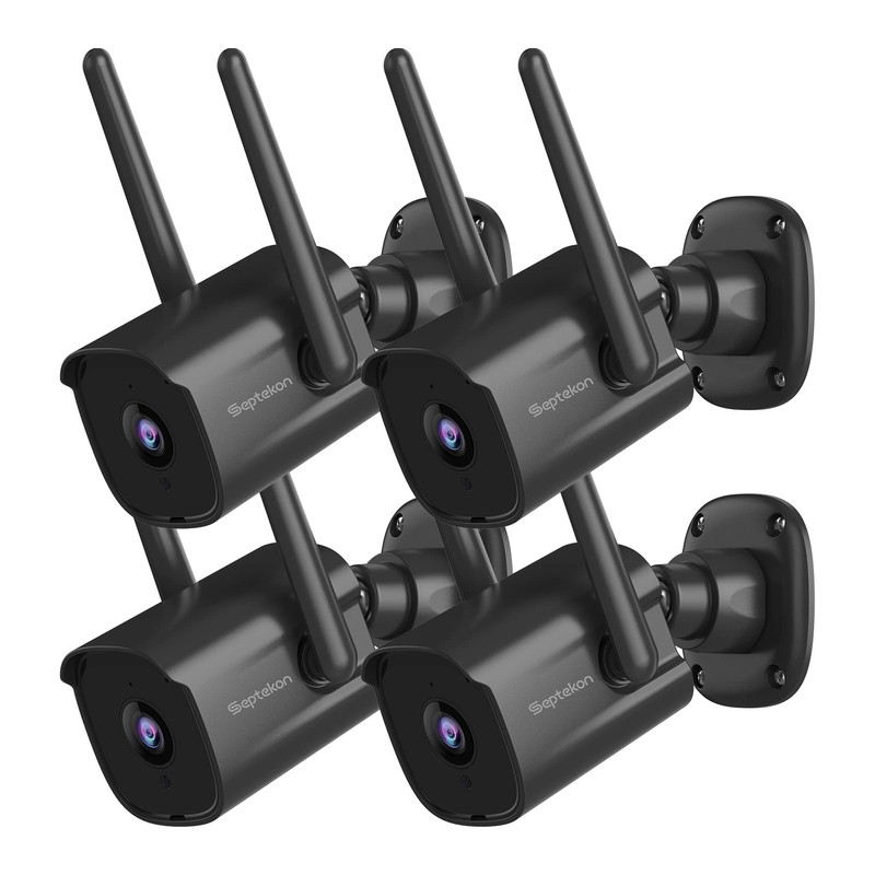 2K Home Security Cameras 4 Pack, 2.4G Wired WiFi Security Camera Outdoor with…