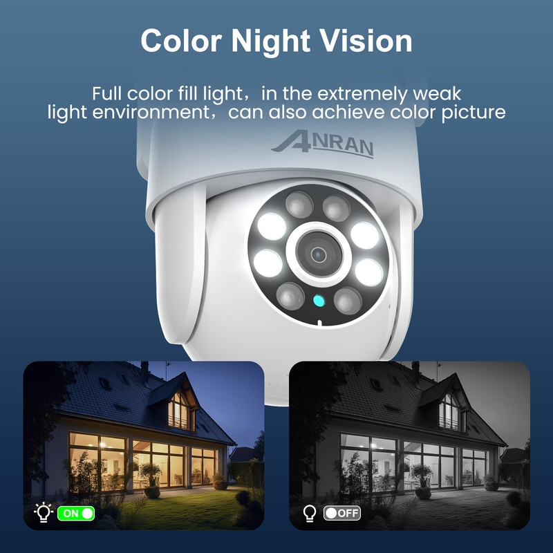 Refurbished 5MP Outdoor Security Camera Wireless PTZ Color Night Vision AI Human gallery
