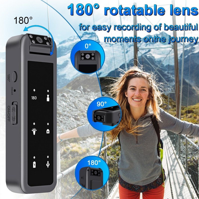 64GB Mini Body Camera,1080P Wearable Patrol Video Recording Camcorder with IR... gallery