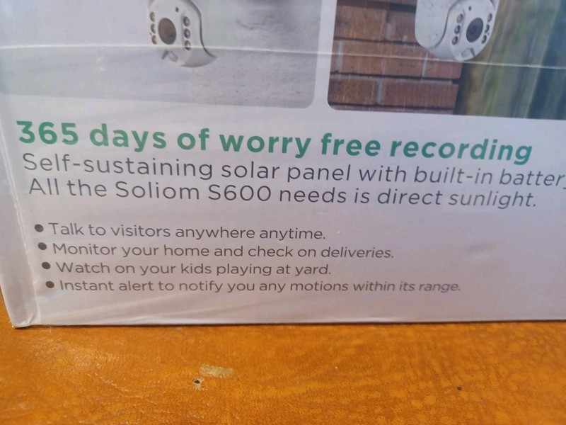 Soliom Outdoor Solar Battery Powered and Tilt Security Camera Model S600 (Nwofi) gallery