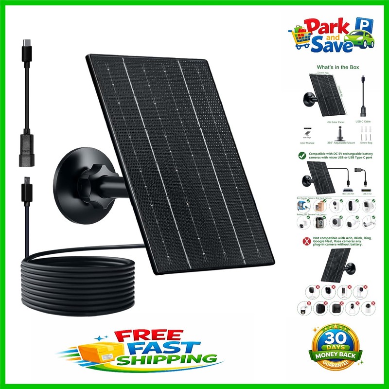 360° Adjustable Solar Panel for Security Cameras – Easy Install & Weatherproof