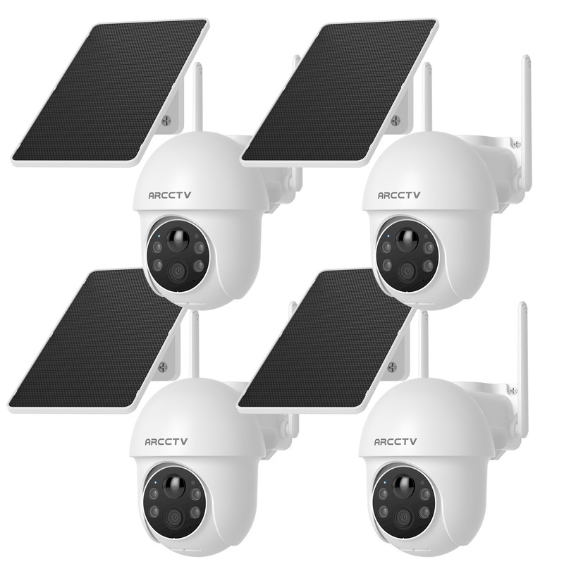 ARCCTV Solar Security Camera System Wireless Outdoor 360° PTZ WiFi IP Home Audio