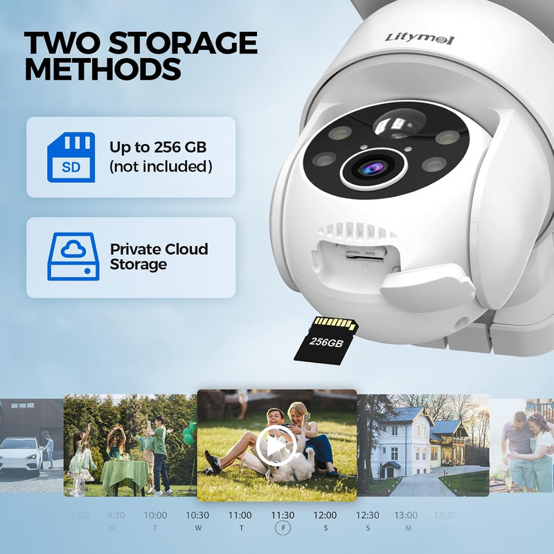 Wireless 2K Solar Security Cameras with Night Vision, AI Detection & 2-Way Audio gallery