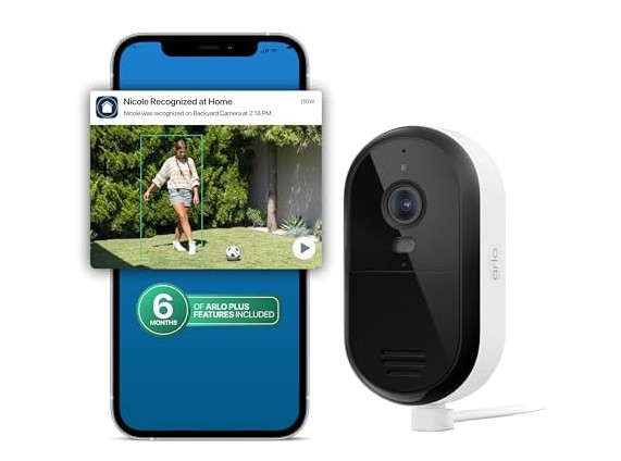 Arlo Essential Security Camera Plug In 3rd Gen 2025 Model 2K 130° View Outdoor