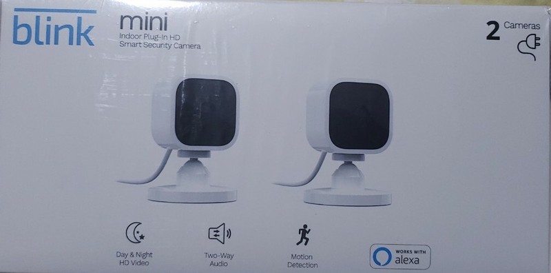 Blink Mini Indoor 1080p Wi-Fi Home Security Camera 2-Pack White Two Way Audio HD gallery