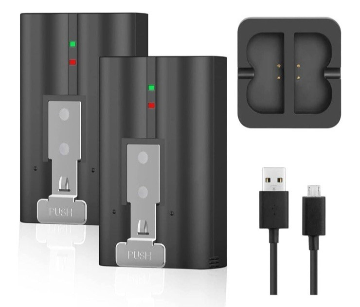 2‑Pack 6040 mAh Batteries+Dual Charger for Ring Doorbell 2/3/4 Spotlight StickUp