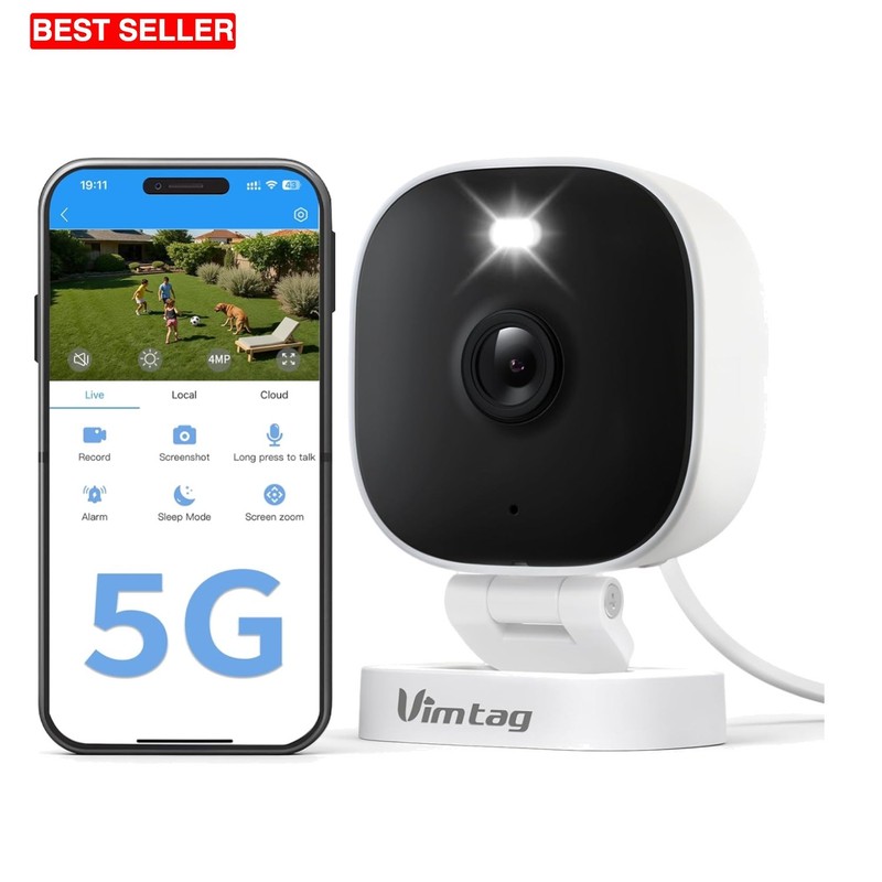 2.5K Outdoor Indoor Security Camera with Color Night Vision & Spotlight