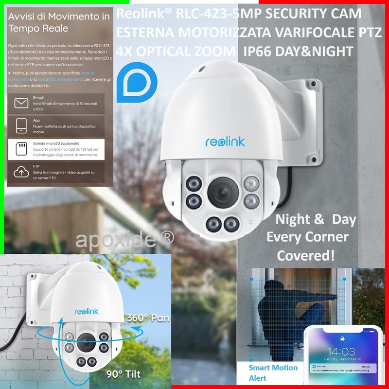 REOLINK® RLC-423★5MP ZO4X IP66★NET SECURYCAM Varifocal Outdoor Camcorder