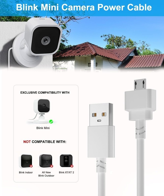 Indoor/Outdoor 20 FT Blink Mini Waterproof Charger with Easy Setup Wall Adapter gallery