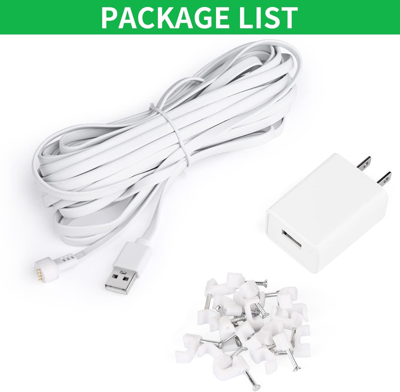 Power Adapter for Google Nest Cam (Battery), with 16.4Ft/5M Weatherproof Chargin gallery