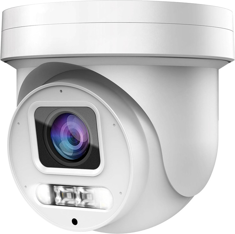 4K 8MP Mini PTZ Dome Poe IP Camera Outdoor Pan 350° Tilt 90° 5X Optical Zoom, 13