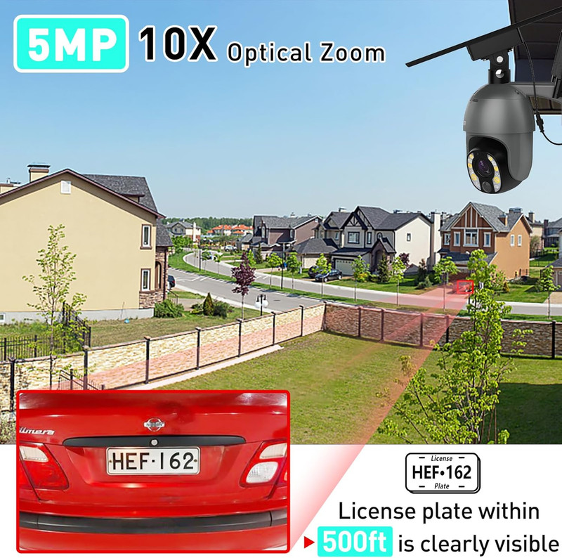 5MP Security Camera Outdoor with 10X Optical Zoom, 4G LTE Cellular Security Came gallery