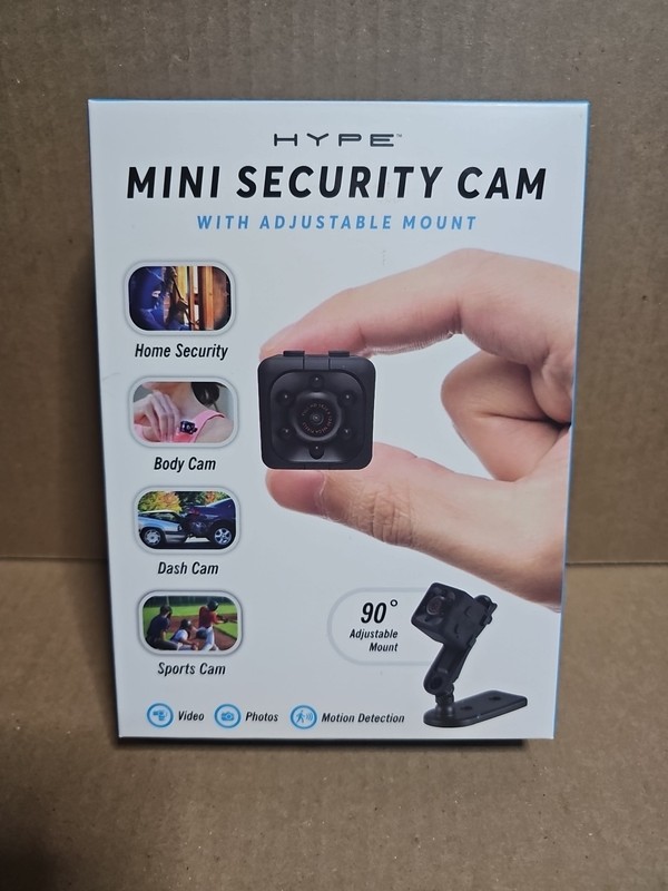 Hype Mini Security Cam with Adjustable Mount Never Used, In Box