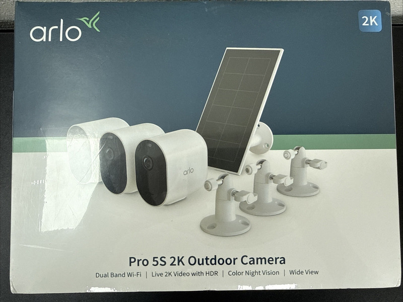 Arlo Pro 5S 2K Outdoor Camera 3 Cameras Set w/ Solar Panel