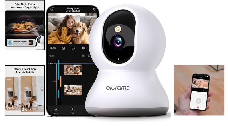 Smart Indoor Security Camera with 4X Optical Zoom and Alexa Compatibility gallery