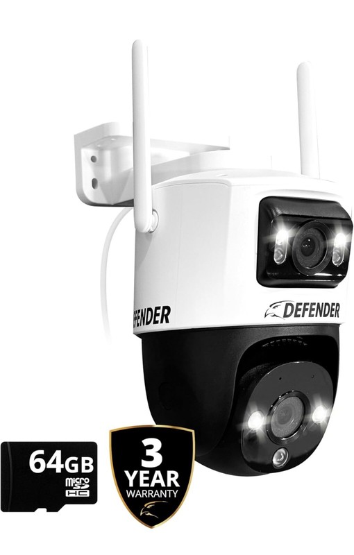 ￼ Defender AI powered guard pro 3K plus dual lens PTZ Wi-Fi 6