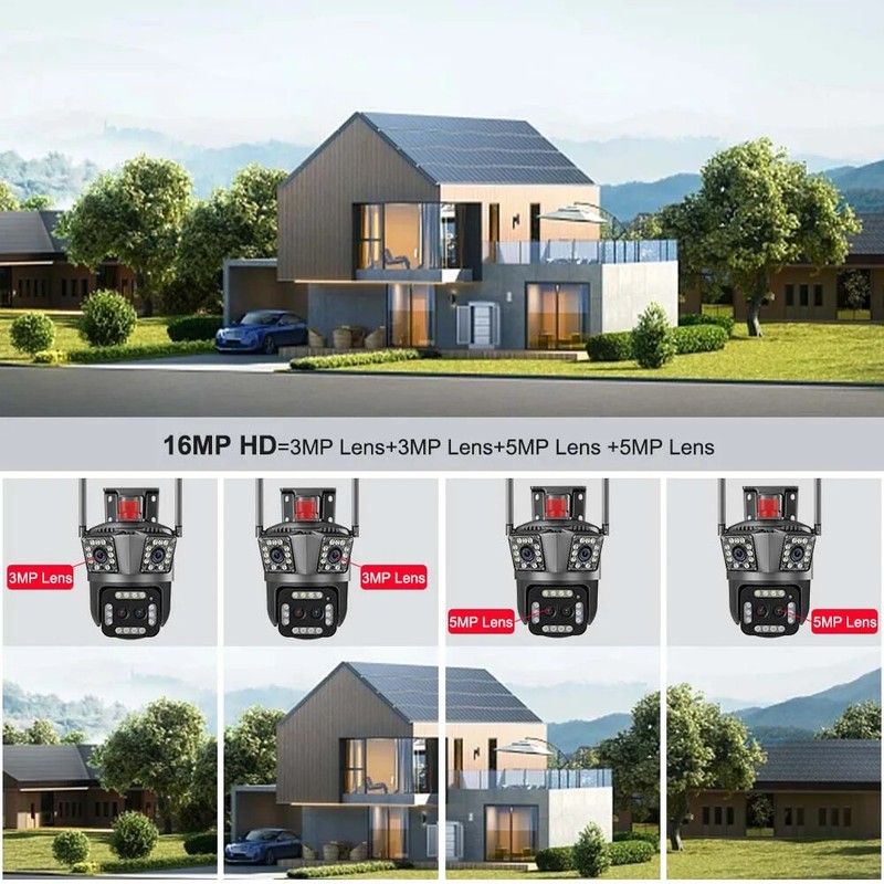 16MP Outdoor WiFi Camera PTZ 360° Surveillance Motion Tracking Security Camera gallery