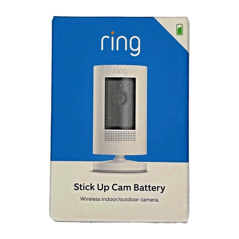 Ring Stick Up Cam, Weather-resistant, Live View, Color Night Vision -White gallery