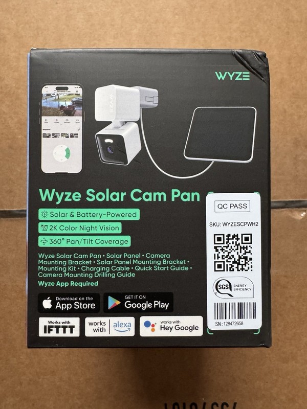WYZE Solar Cam Pan Solar & Battery Powered 2K Color Night Vision Camera - New gallery