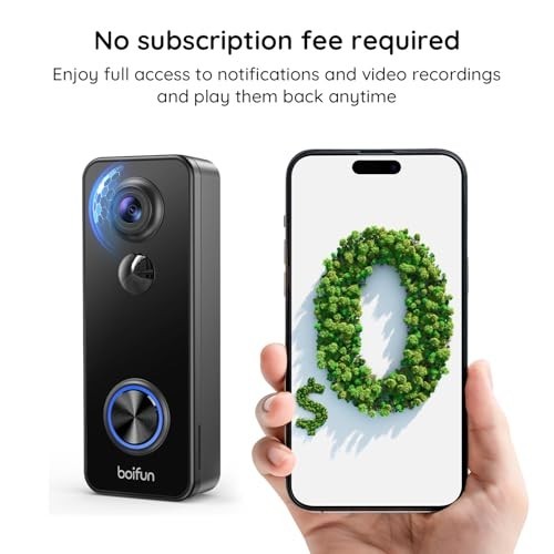 Wireless Video Doorbell Camera, 180° Wide Angle, 2K HD, AI Human Detection, Nigh gallery