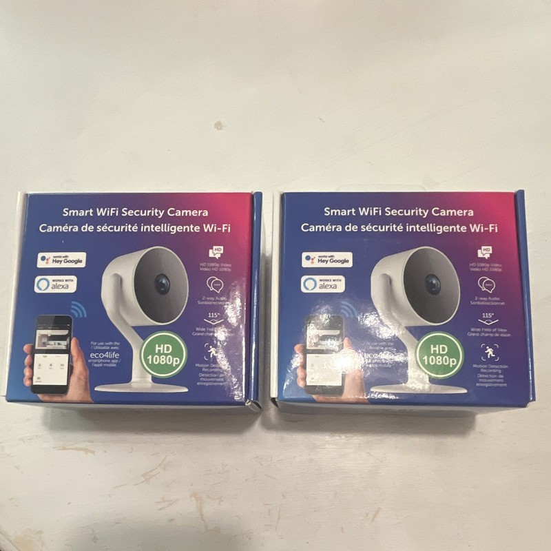 eco4life Indoor WiFi IP Camera 1080p Night Vision 2-Way Audio 2-Pack SC-RIPC-8C