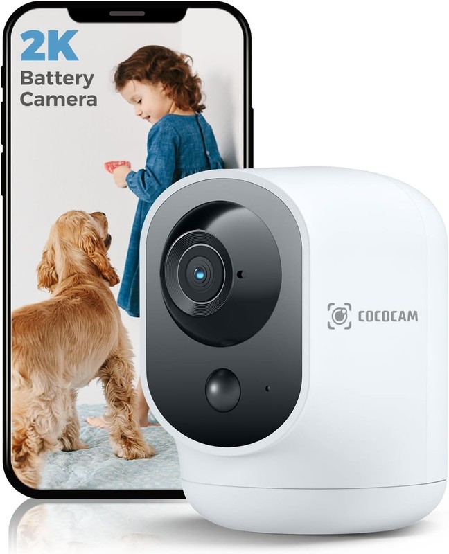 2K Indoor Pan/Tilt Security Camera with 5200mAh Battery, WiFi Camera,Wireless... gallery