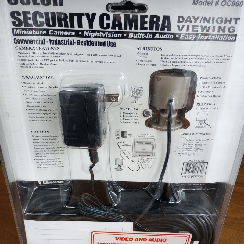 Wisecomm Color Day/Night Indoor Security Camera OC960 Night Vision-Audio NEW gallery