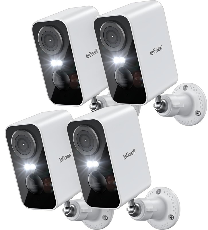 ieGeek Security Cameras Wireless Outdoor 4pcs, 2K 3MP Battery Powered WiFi CCTV