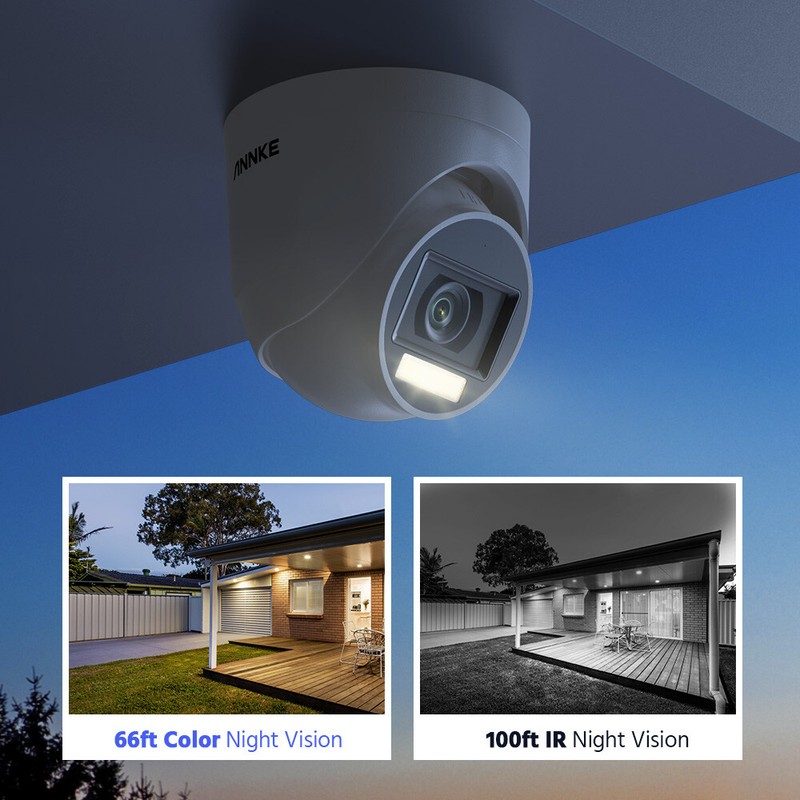 ANNKE 4pcs 5MP CCTV Security Camera Outdoor Color Night Vision Audio Recording gallery
