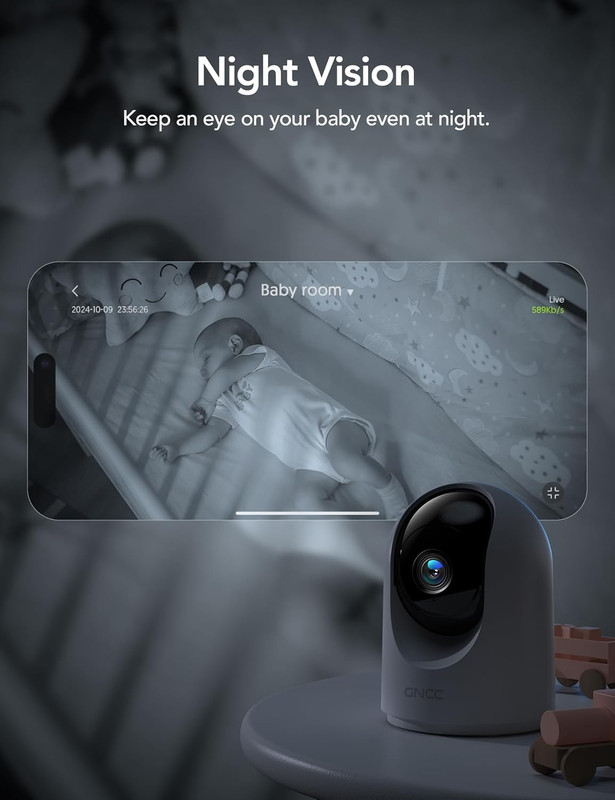 2K Security Cameras 4Pcs, Home Security Camera Indoor with 360° Motion Detection gallery