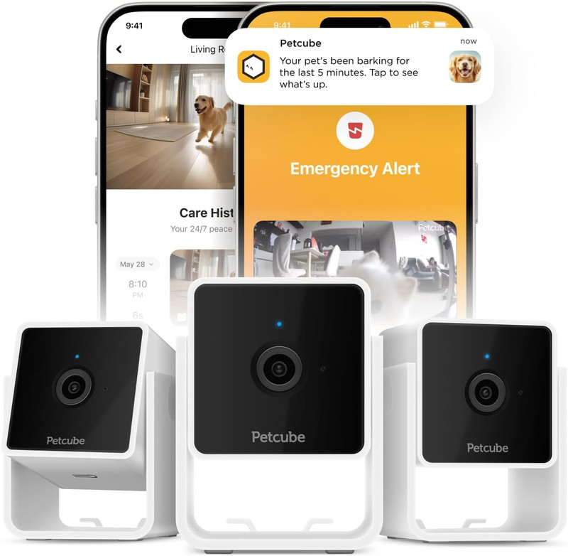 Cam Pack of 3 Indoor Home Security Cameras with 1080P HD Video, 2-Way Audio, Mot