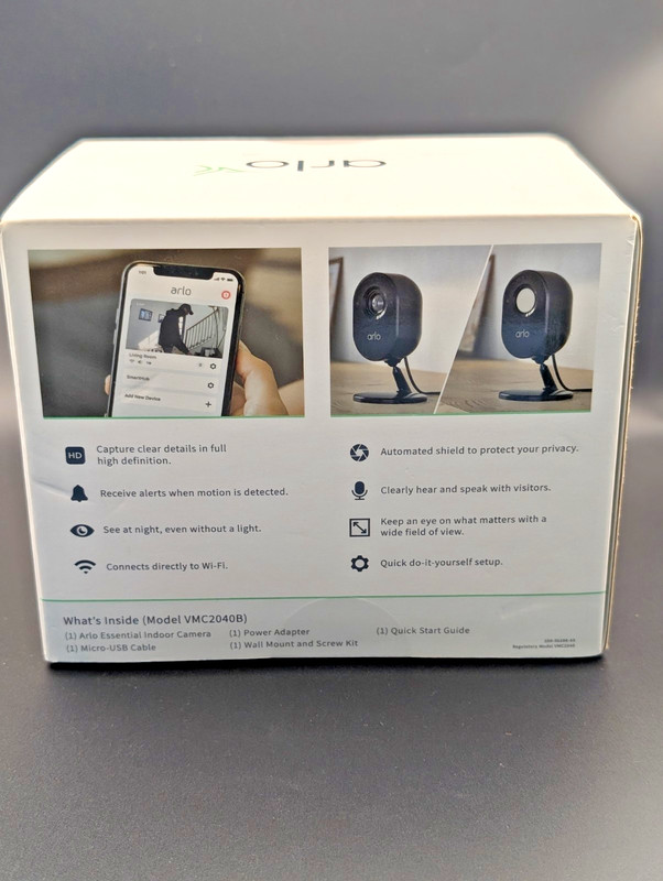 Arlo Essential Indoor Security Camera - White (VMC2040B-100NAS) NEW gallery