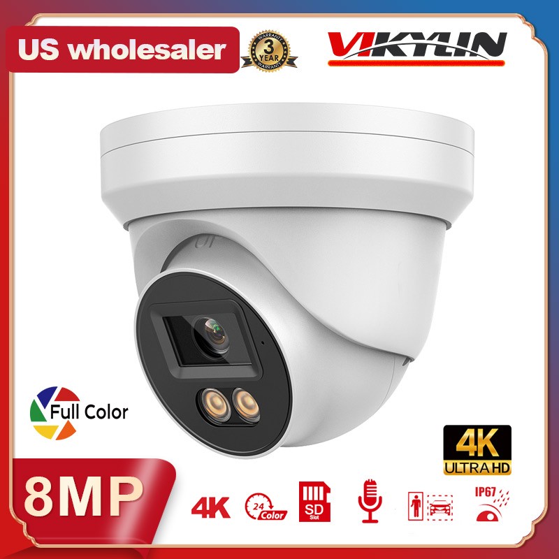 VIKYLIN Security POE IP Camera 4K 8MP F1.0 Full Color with Audio Onvif Ethernet gallery