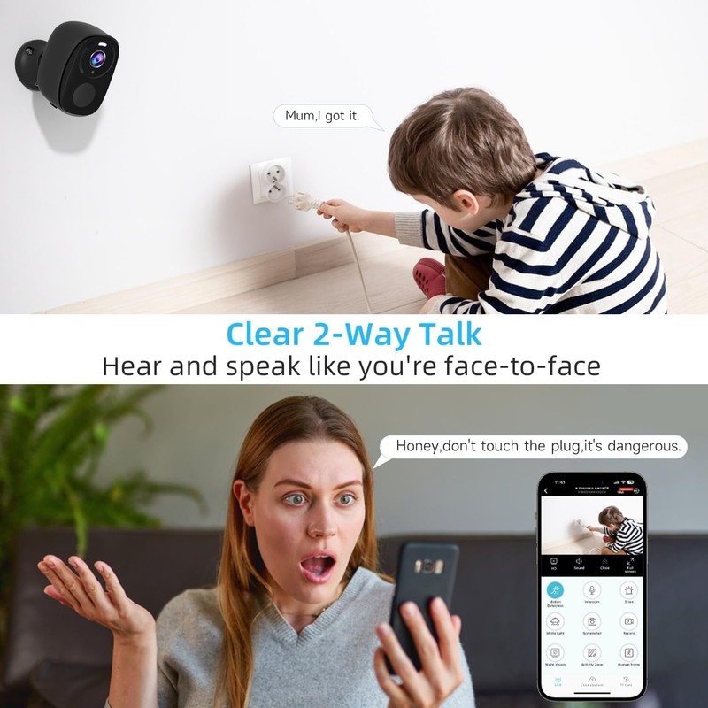 Rraycom 3Pack Security Cameras Wireless Outdoor, 5G/2.4GHz Battery Powered Ho... gallery