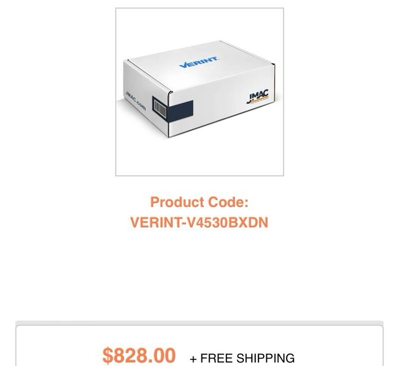 Verint Systems V4530BX-DN V4530 3mp 100db Wdrip Box Camera, Day