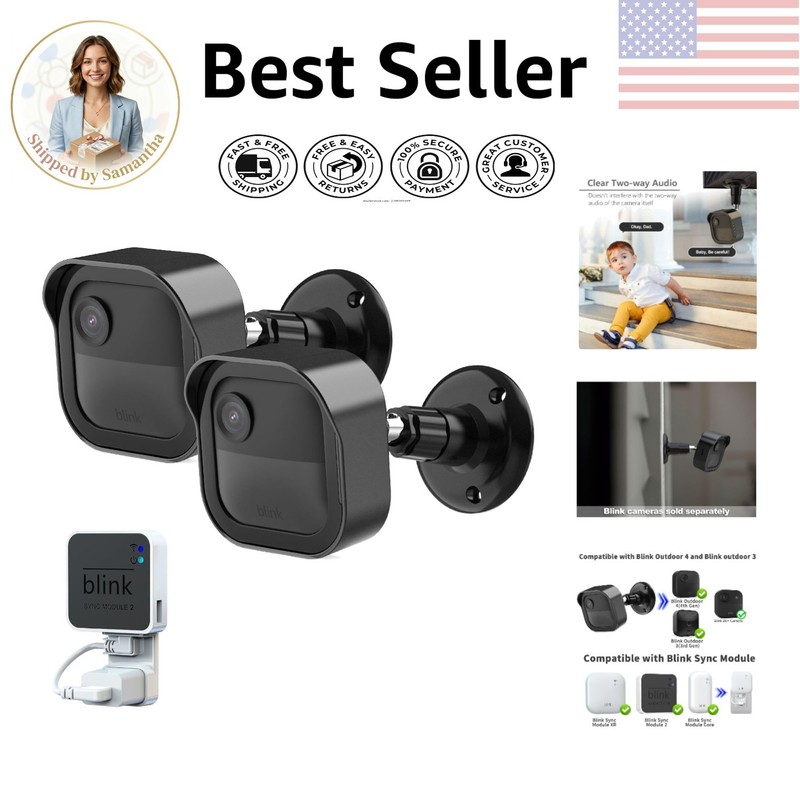 2-Pack Blink Outdoor Camera Mount with Adjustable Bracket & Protection