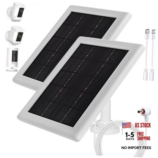 Ring Camera Solar Panel Charger,5W Solar Charger Compatible 2 Pack 5W White