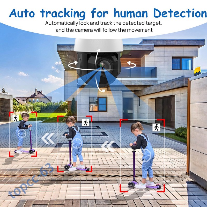 VIKYLIN 4K 8MP 18X Zoom IR 360 PTZ IP Camera POE With Audio Human Auto Tracking gallery