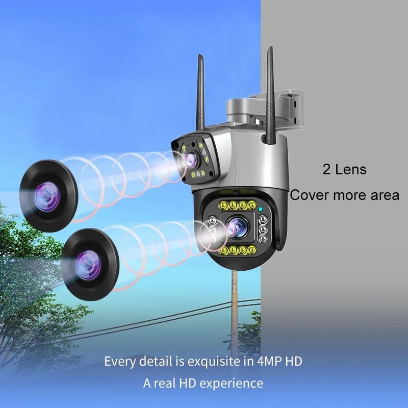 4MP Wifi 4G PTZ Camera Outdoor Security AI Human Detect Night Vision CCTV Camera gallery