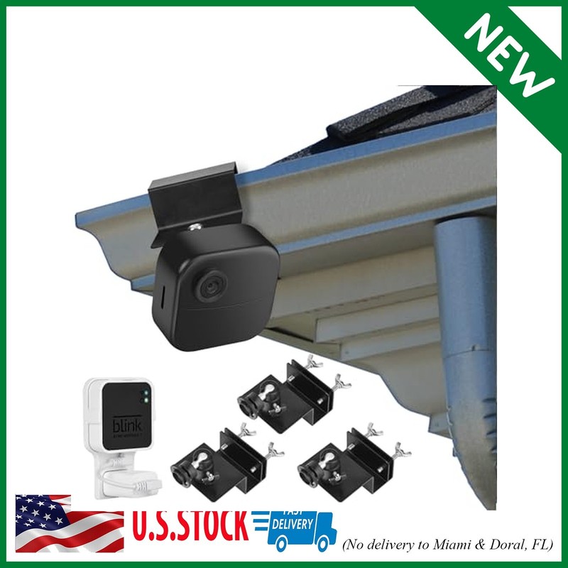 3Pack Gutter Mount for Blink Outdoor 4 (4th Gen) / (3rd Gen), with Outlet Wall M