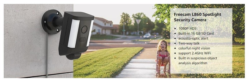 Spotlight Outdoor Home Security Camera, HD 1080P Surveillance w/ Motion Detector gallery