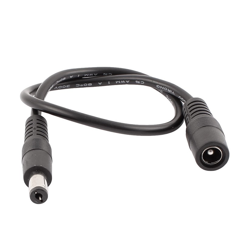 0.3 Meters 0.9ft DC M/F 5.5 x 2.1mm Extension Connector Cable for CCTV Camera