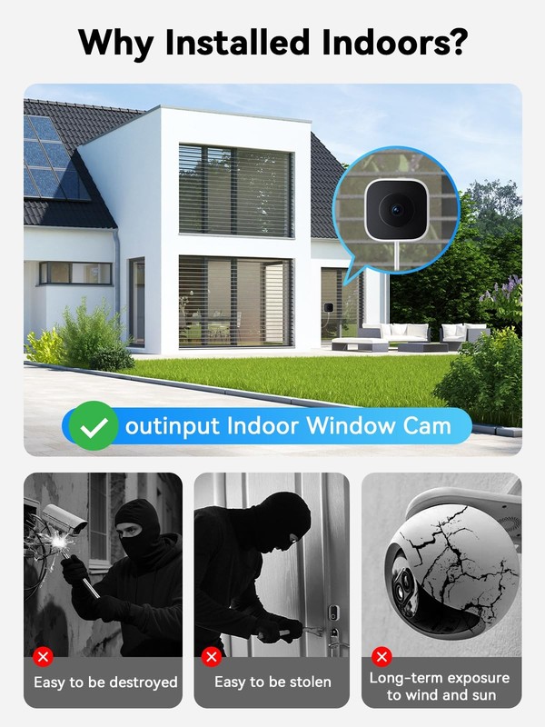 Outinput Window Camera 2K 3MP WiFi Security Camera for Home Security AI Color gallery